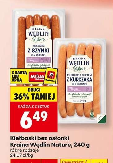 Kiełbaski bez osłonki Kraina Wędlin Nature, 240 g