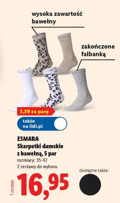 ESMARA Skarpetki damskie z bawełną, 5 par