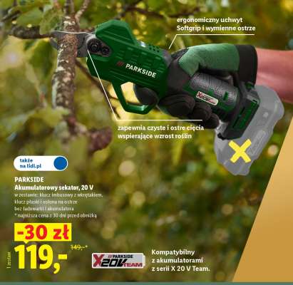 PARKSIDE Akumulatorowy sekator 20 V