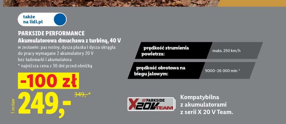 PARKSIDE PERFORMANCE Akumulatorowa dmuchawa z turbiną, 40 V
