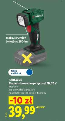 PARKSIDE Akumulatorowa lampa ręczna LED 20 V