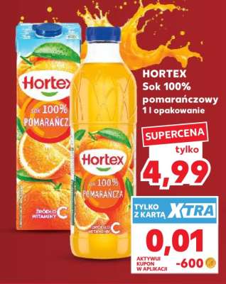 HORTEX Sok 100% pomarańczowy 1 l opakowanie