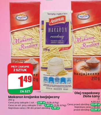 Makaron krajanka bezjajeczny