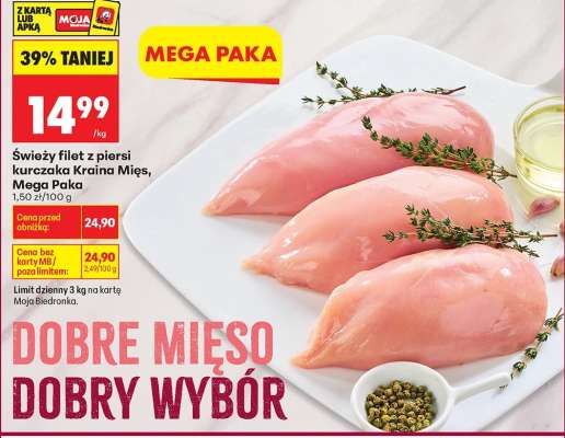 Świeży filet z piersi kurczaka Kraina Mięs, Mega Paka