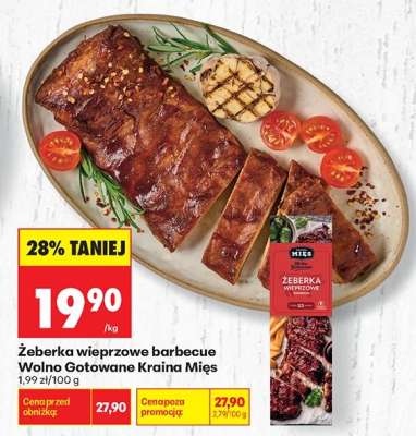 Żeberka wieprzowe barbecue Wolno Gotowane Kraina Mięs