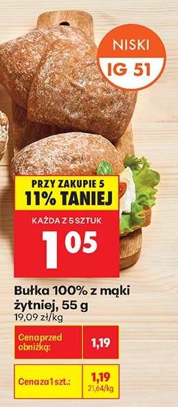 Bułka 100 % z mąki żytniej 55 g