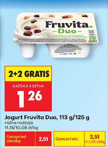 Jogurt Fruvita Duo, 113 g/125 g