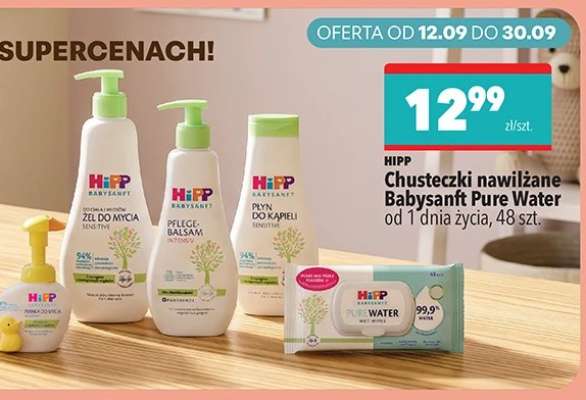 HIPP Chusteczki nawilżane Babysanft Pure Water