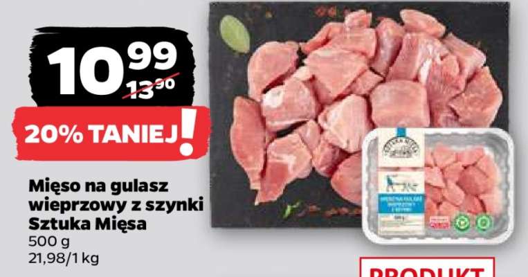 Mięso na gulasz wieprzowy z szynki Sztuka Mięsa