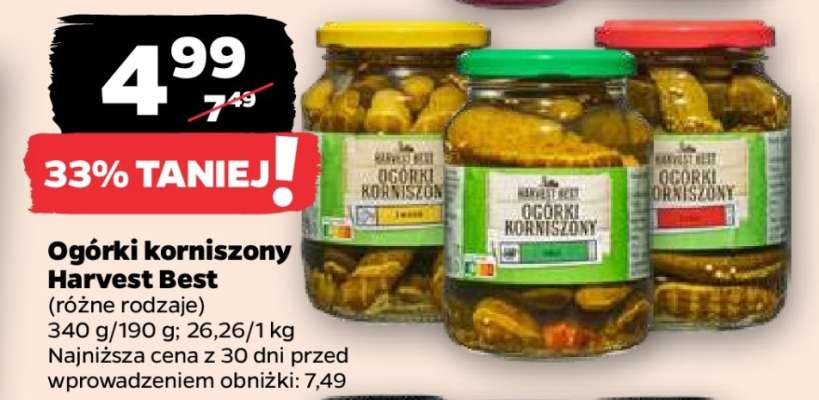 Ogórki korniszone Harvest Best