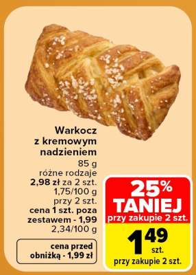 Warkocz z kremowym nadzieniem