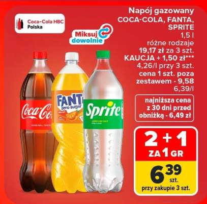 Napój gazowany COCA-COLA, FANTA, SPRITE