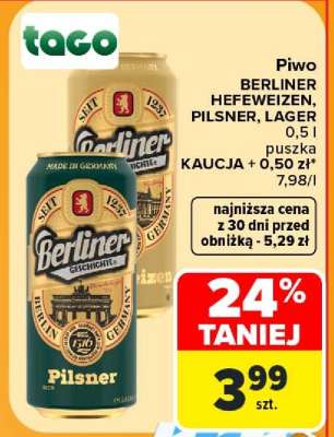 Piwo BERLINER HEFEWEIZEN, PILSNER, LAGER