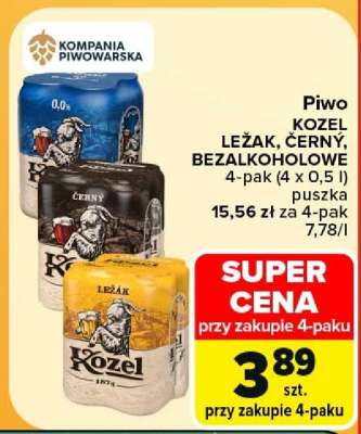 Piwo KOZEL LEŽÁK, ČERNÝ, BEZALKOHOLOWE
