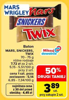 Baton Mars, Snickers, Twix