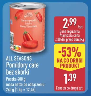 All Seasons Pomidory całe bez skórki