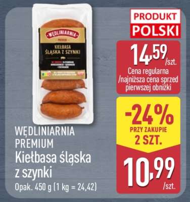 WĘDLINIARNIA PREMIUM Kiełbasa śląska z szynki