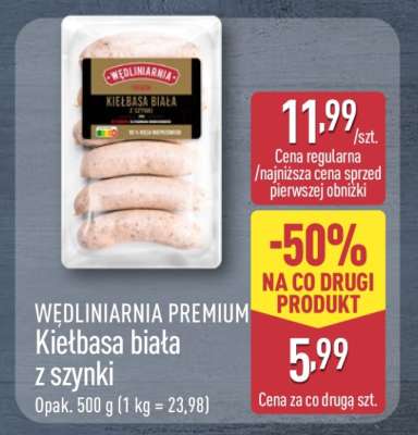 WĘDLINIARNIA PREMIUM Kiełbasa biała z szynki