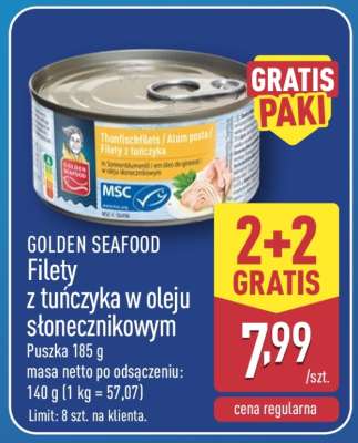 GOLDEN SEAFOOD Filety z tuńczyka w oleju słonecznikowym