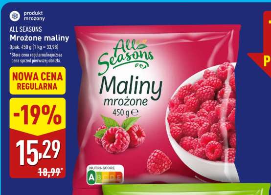 ALL SEASONS Mrożone maliny