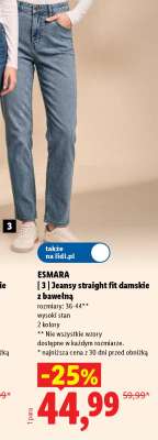 ESMARA Jeansy straight fit damskie z bawełną