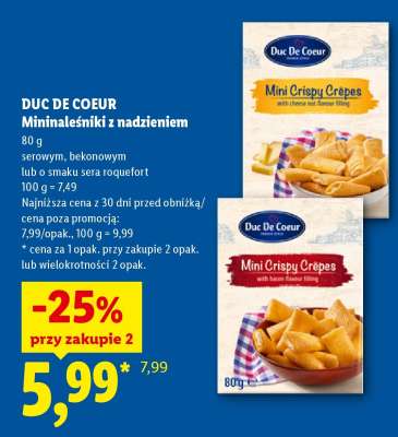 DUC DE COEUR Mini naleśniki z nadzieniem