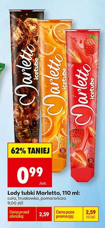 Lody tubki Marletto, 110 ml