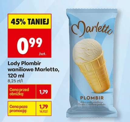 Lody Plombir waniliowe Marletto, 120 ml