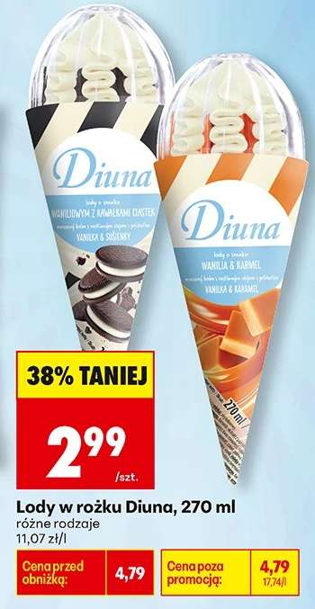 Lody w rożku Diuna, 270 ml