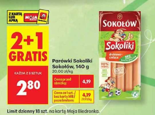 Parówki Sokoliki Sokołów, 140 g