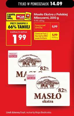 Masło Ekstra z polskiej mleczarni, 200 g