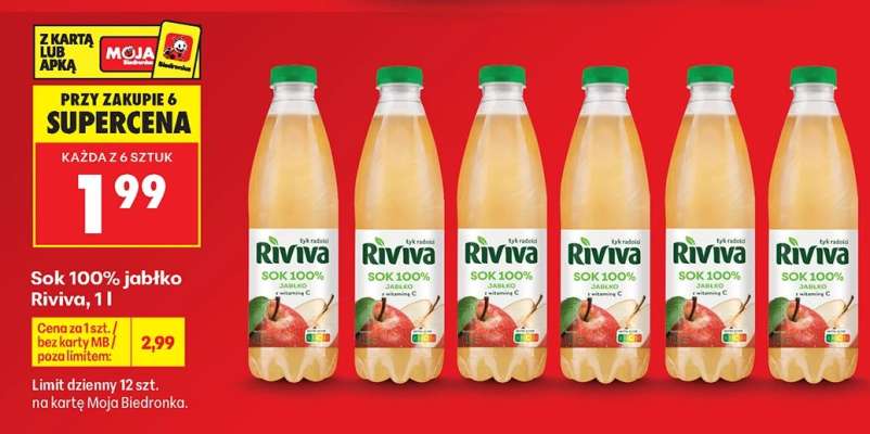 Sok 100% jabłko Riviva, 1 l