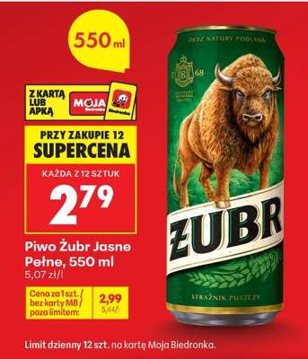 Piwo Żubr Jasne Pełne, 550 ml