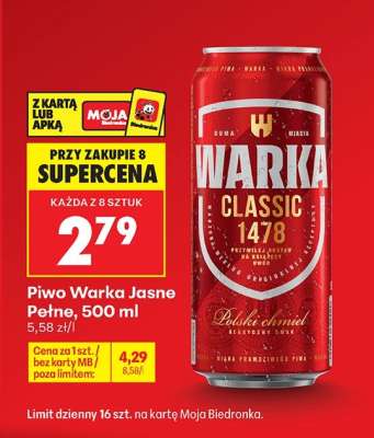 Piwo Warka Jasne Pełne , 500 ml