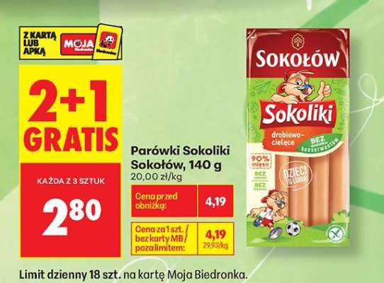 Parówki Sokoliki Sokołów, 140 g