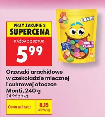 Orzeszki arachidowe w czekoladzie mlecznej i cukrowej otoczce Monti, 240 g