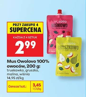 Mus Owolovo 100 % owoców , 200 g