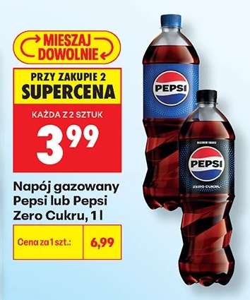 Napój gazowany Pepsi lub Pepsi Zero Cukru, 1l