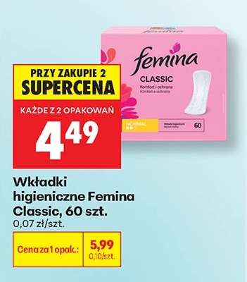 Wkładki higieniczne Femina Classic , 60 szt