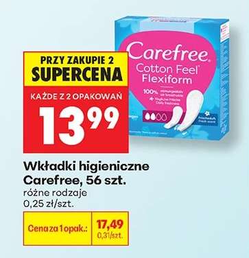 Wkładki higieniczne Carefree 56 szt