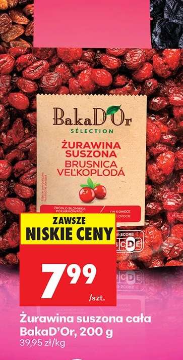 Żurawina suszona cała BakaD’Or, 200 g