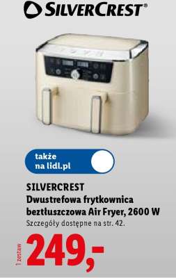 SILVERCREST Dwustrefowa frytkownica beztłuszczowa Air Fryer, 2600 W