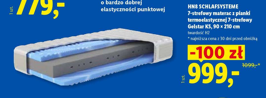 HN8 SCHLAFSYSTEME 7-strefowy materac