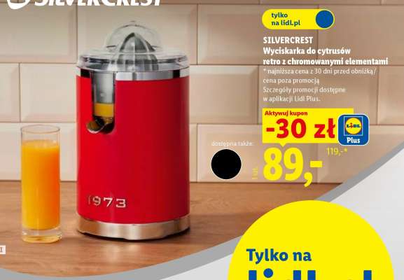 SILVERCREST Wyciskarka do cytrusów retro z chromowanymi elementami