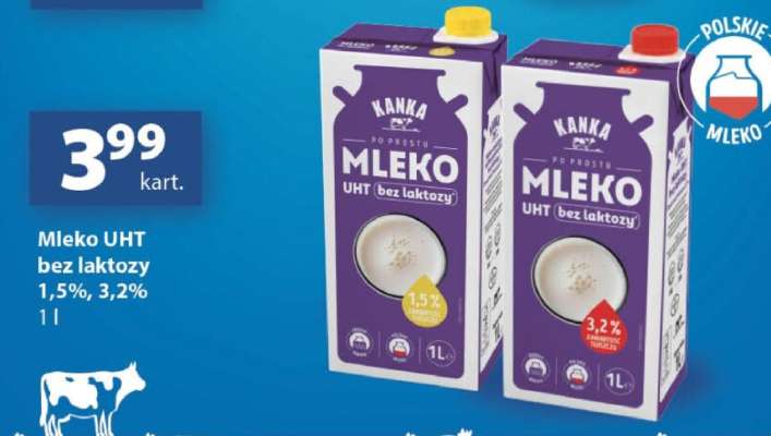 Mleko UHT bez laktozy