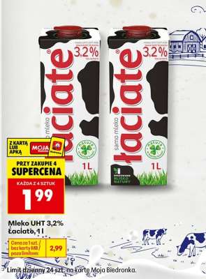 Mleko UHT 3,2% łaciate, 1l