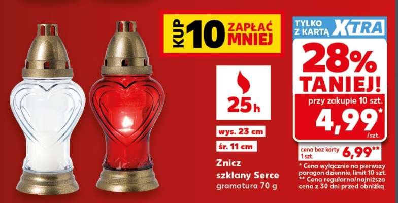 Znicz szklany Serce