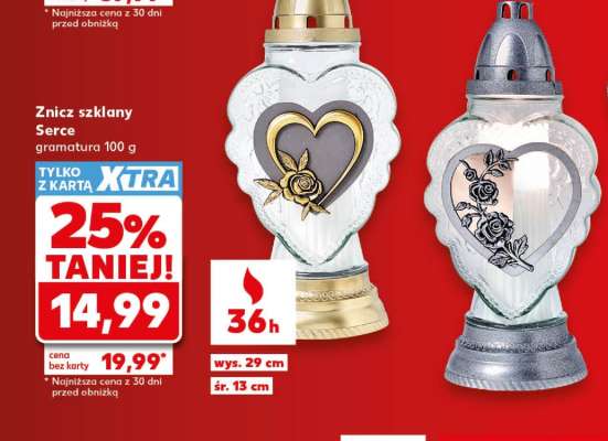 Znicz szklany Serce