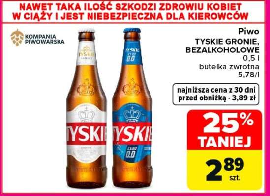 Piwo TYSKIE GRONIE, BEZALKOHOLOWE