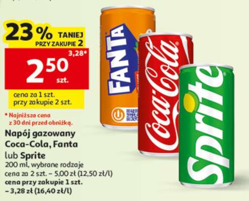 Napój gazowany Coca-Cola, Fanta lub Sprite
